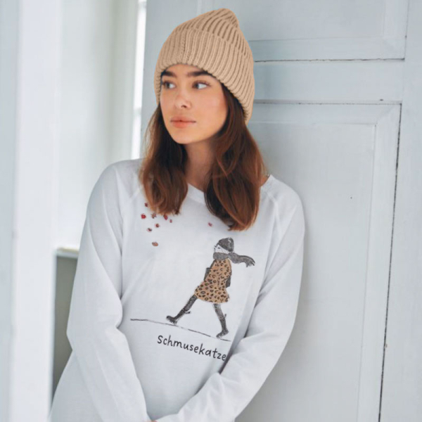 Louis & Louisa, T-Shirt, Leo Mädchen, beige braun, Langarm, style